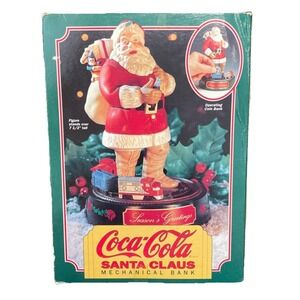 Coca Cola Santa Claus Mechanical Ertl Bank 1st in the Series Moving Train